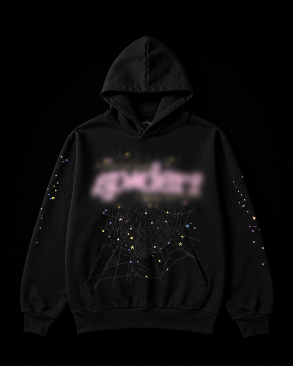 SP1DER Web Hoodie — Black/Pink